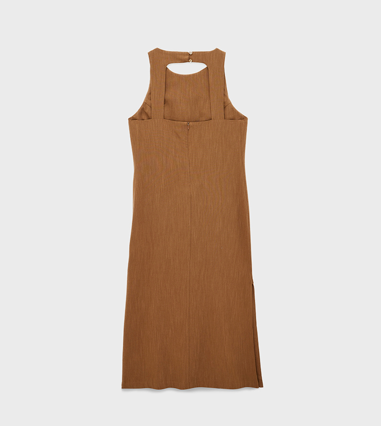 كوتون  فساتين ميدي  - بني  Midi Dresses