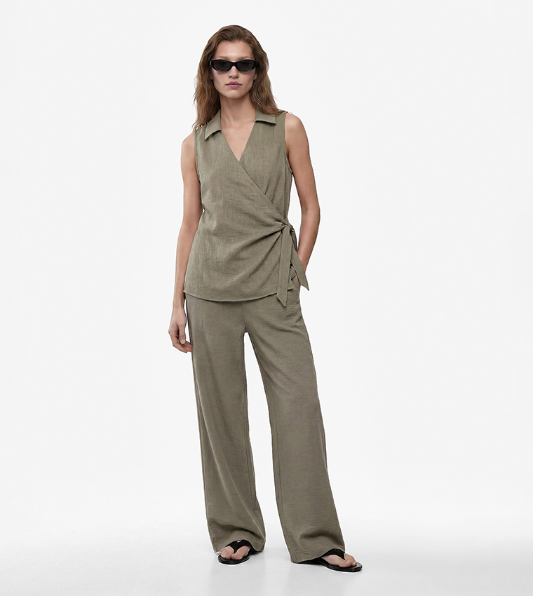 كوتون  توبات بلا أكمام  - كاكي Sleeveless Tops