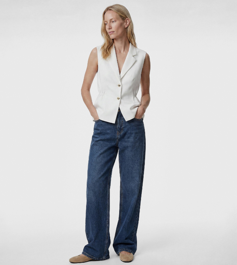 Solid Lapel Collar Waistcoat
