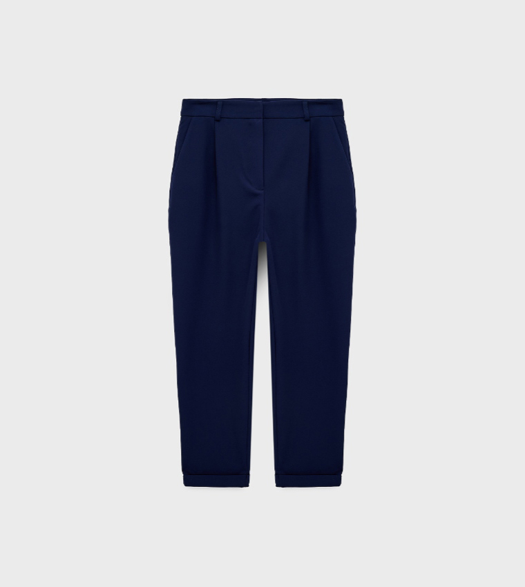 Solid Relaxed Fit Trousers