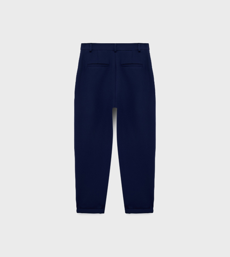 Solid Relaxed Fit Trousers