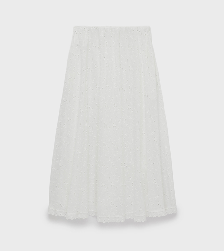 Openwork Flared Maxi Skirt