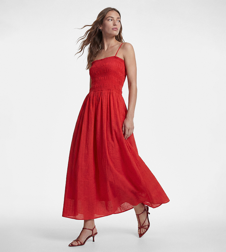 Solid Square Neck Maxi Dress