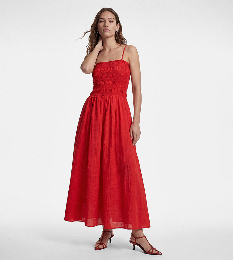 Solid Square Neck Maxi Dress