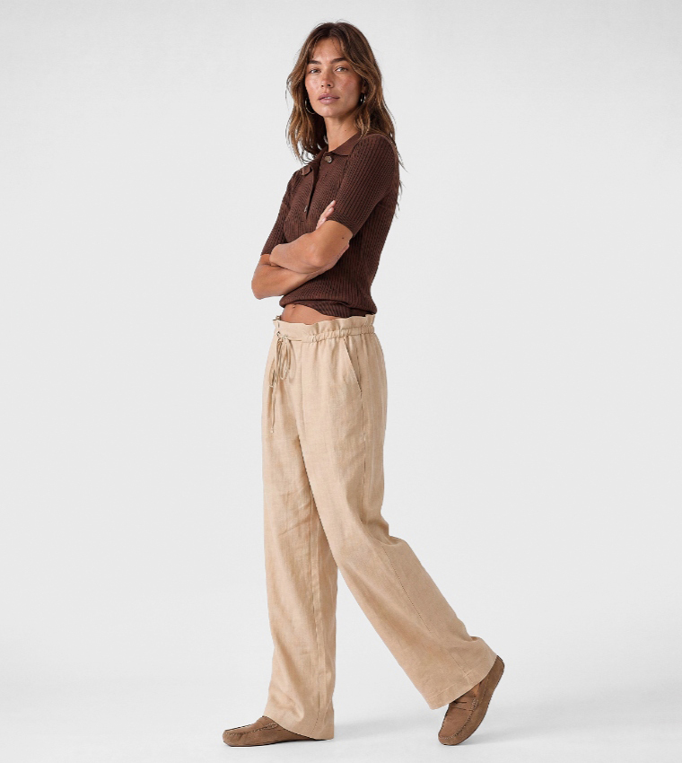 Solid Relaxed Fit Trousers