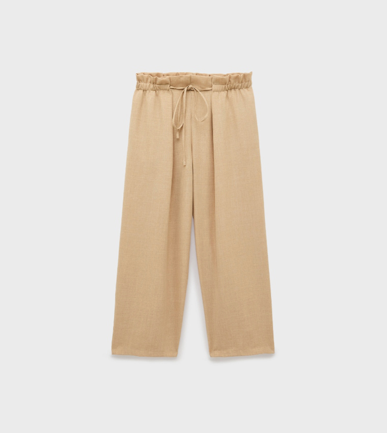 Solid Relaxed Fit Trousers