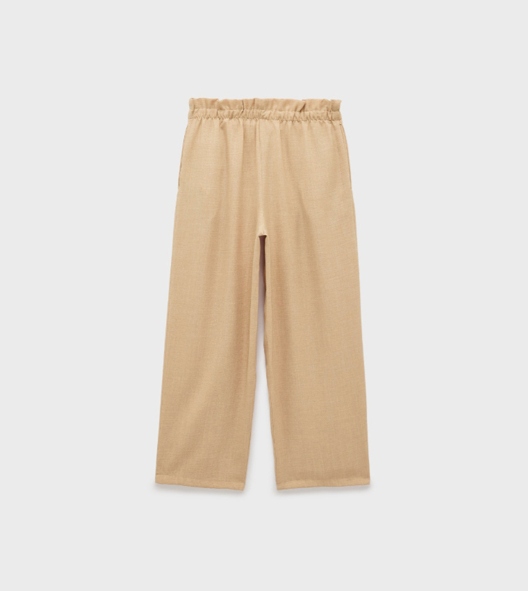 Solid Relaxed Fit Trousers
