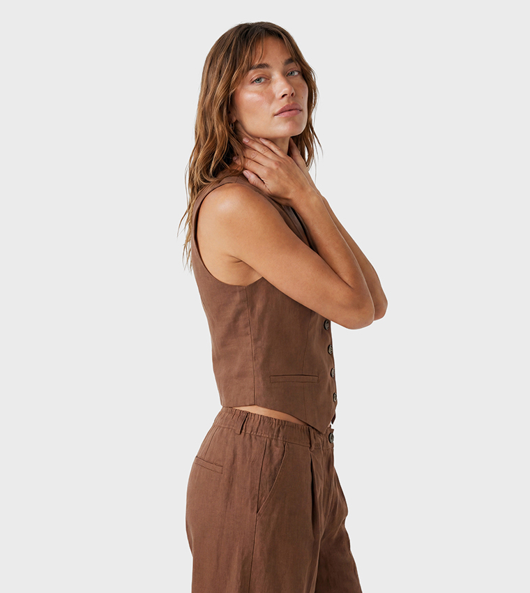 Solid V-Neck Waistcoat