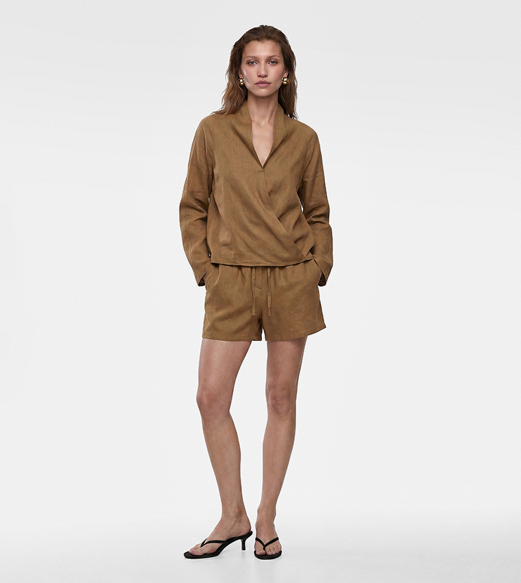 كوتون  توبات كاجوال  - كاكي Casual Tops
