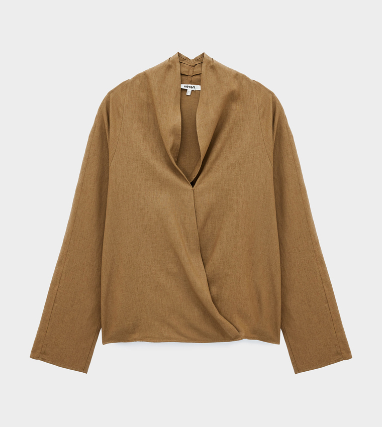 كوتون  توبات كاجوال  - كاكي Casual Tops
