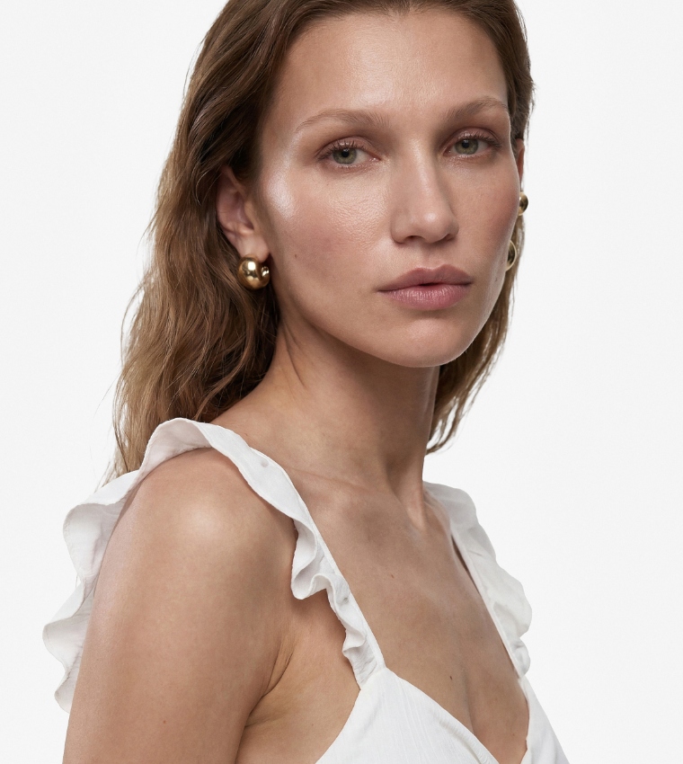 Solid Ruffle Strappy Top