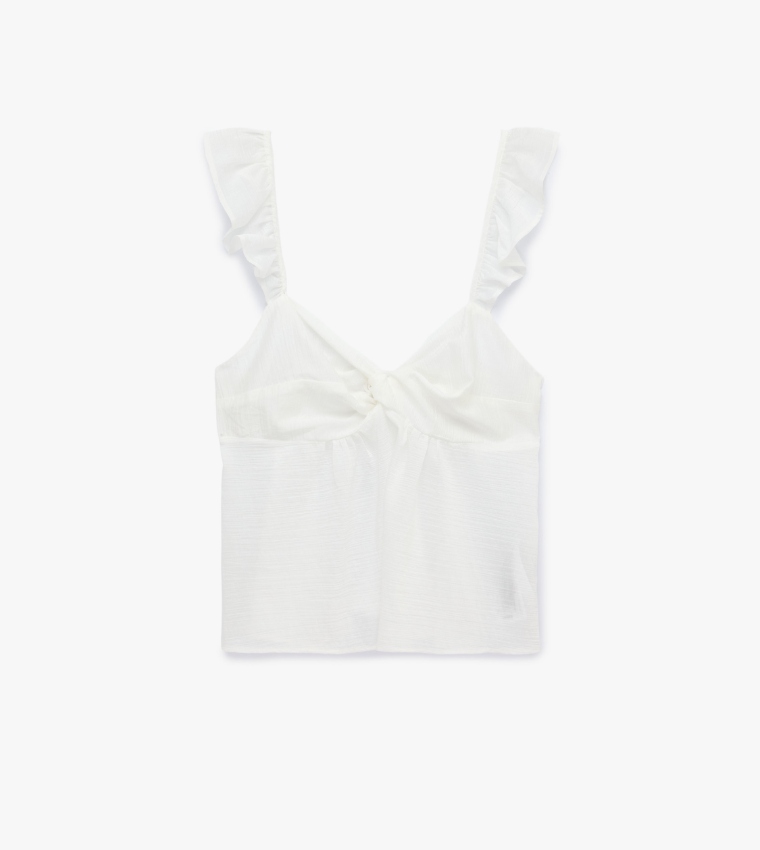 Solid Ruffle Strappy Top