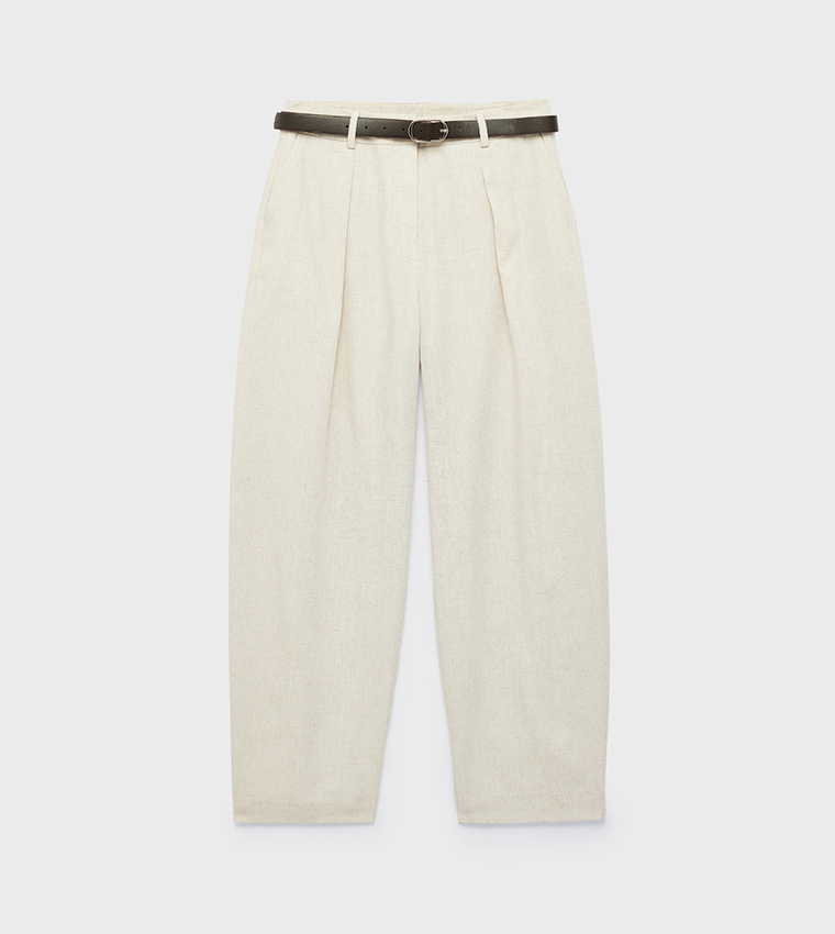 Solid Relaxed Fit Trousers