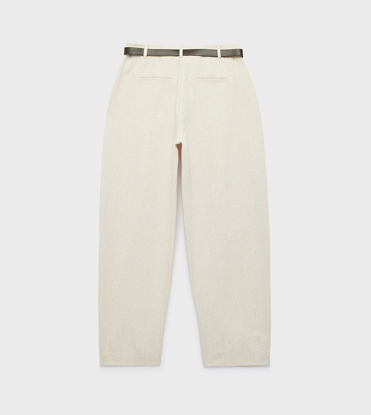 Solid Relaxed Fit Trousers