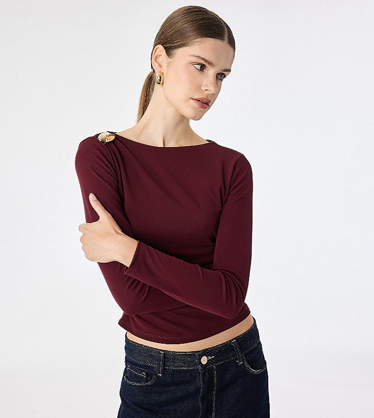 Solid Boat Neck Top