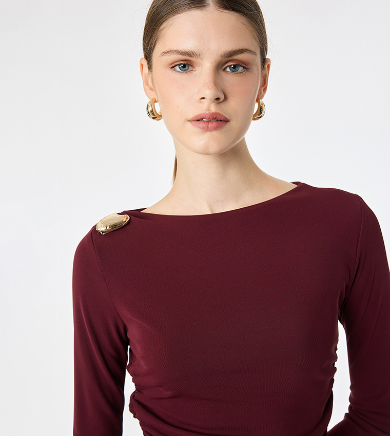 Solid Boat Neck Top