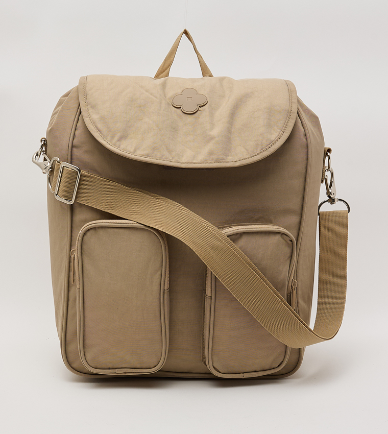 Solid Flap Multi Pocket Backpack