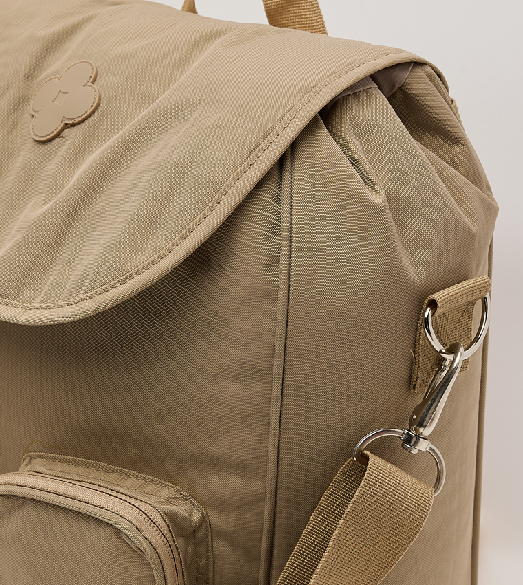 Solid Flap Multi Pocket Backpack
