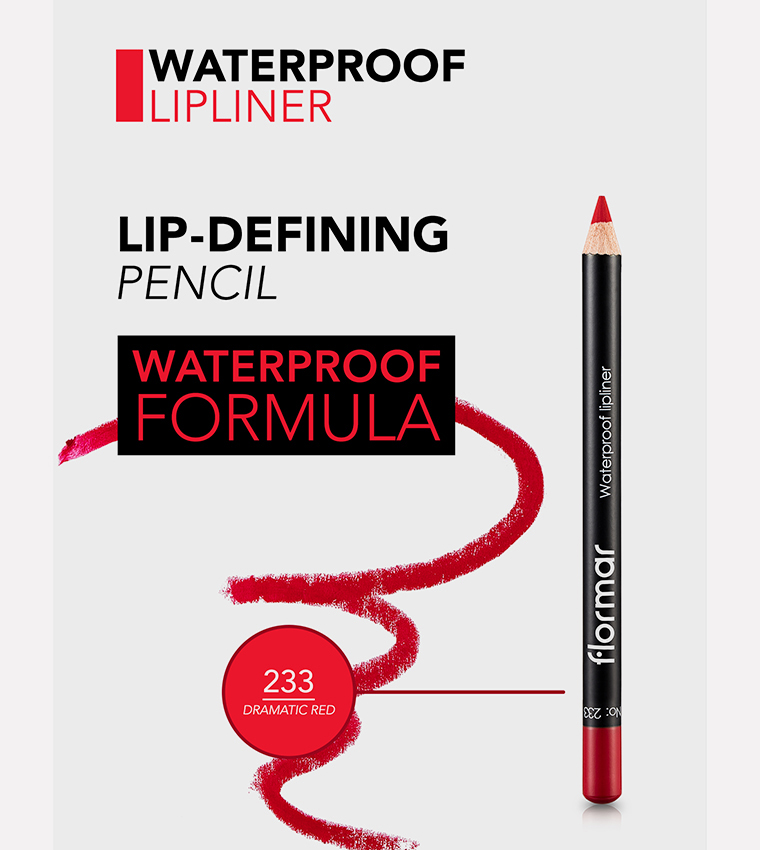 Waterproof Lipliner Pencil - 233 Dramtc Red, 4.5g