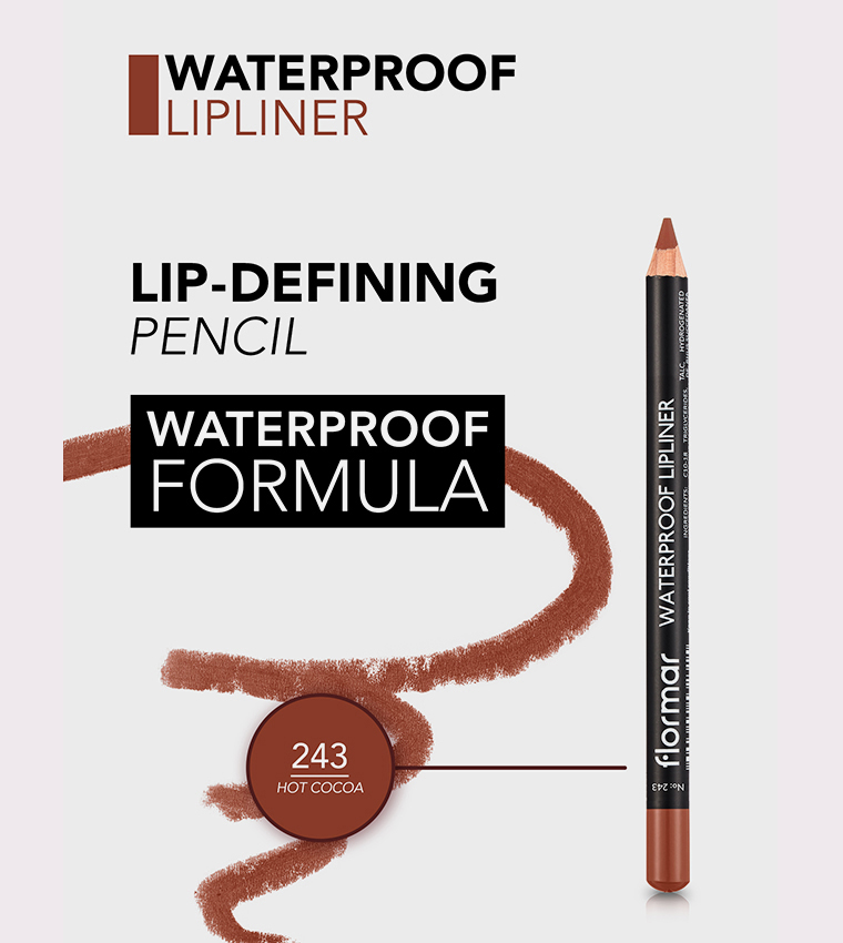 Waterproof Lipliner Pencil - 243 Hot Cocoa, 4.5g