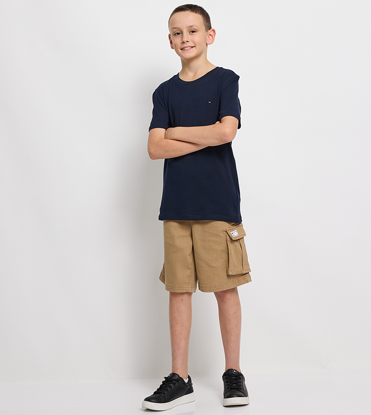 Solid Crew Neck Short Sleeves T-Shirt