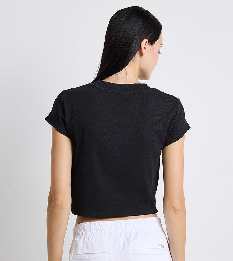 Monogram Printed Cropped T-Shirt