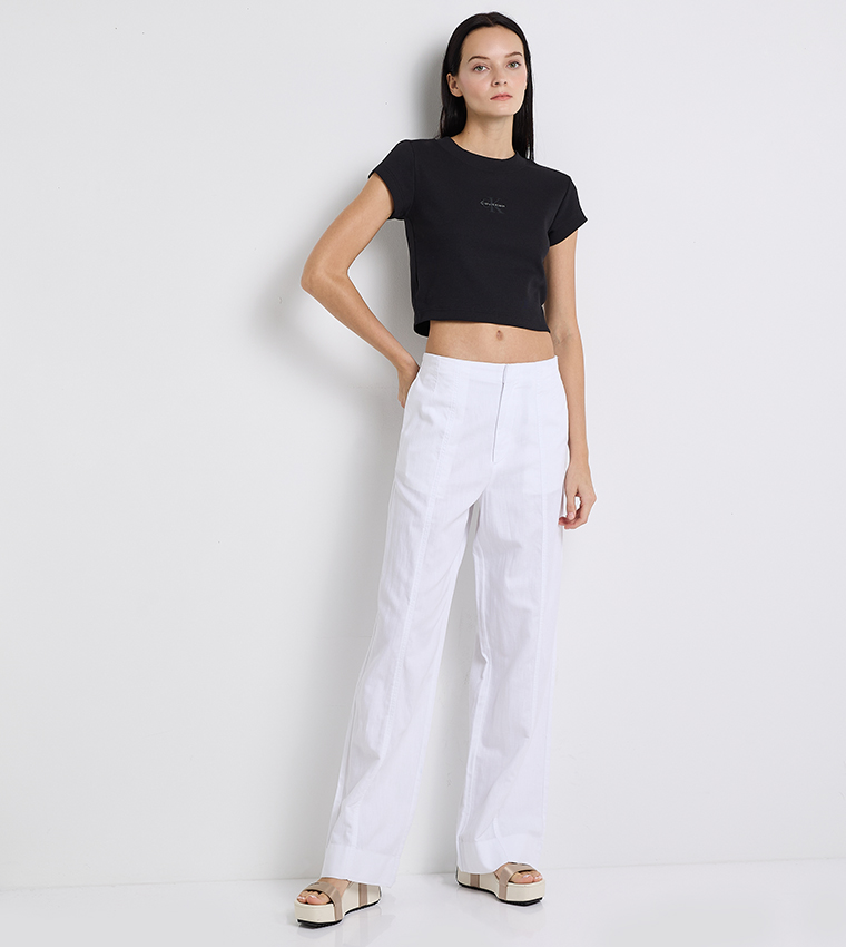 Monogram Printed Cropped T-Shirt