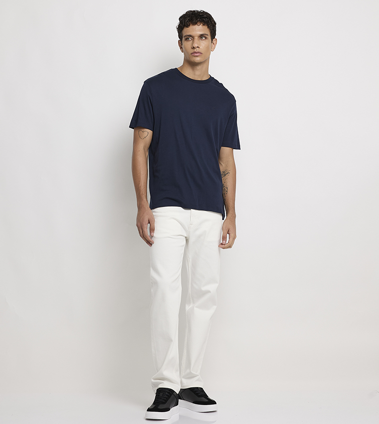 Solid Crew Neck Short Sleeves T-Shirt