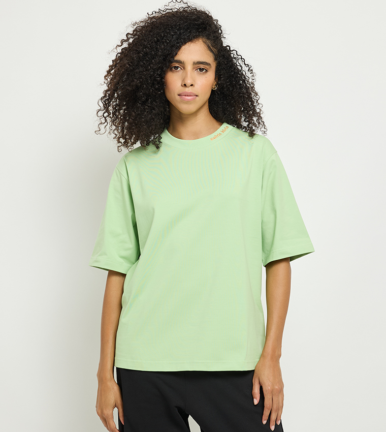 Logo Embroidered Crew Neck T-Shirt