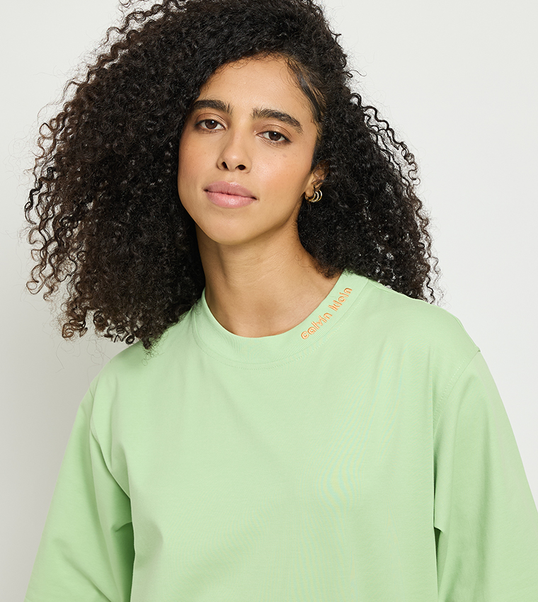 Logo Embroidered Crew Neck T-Shirt