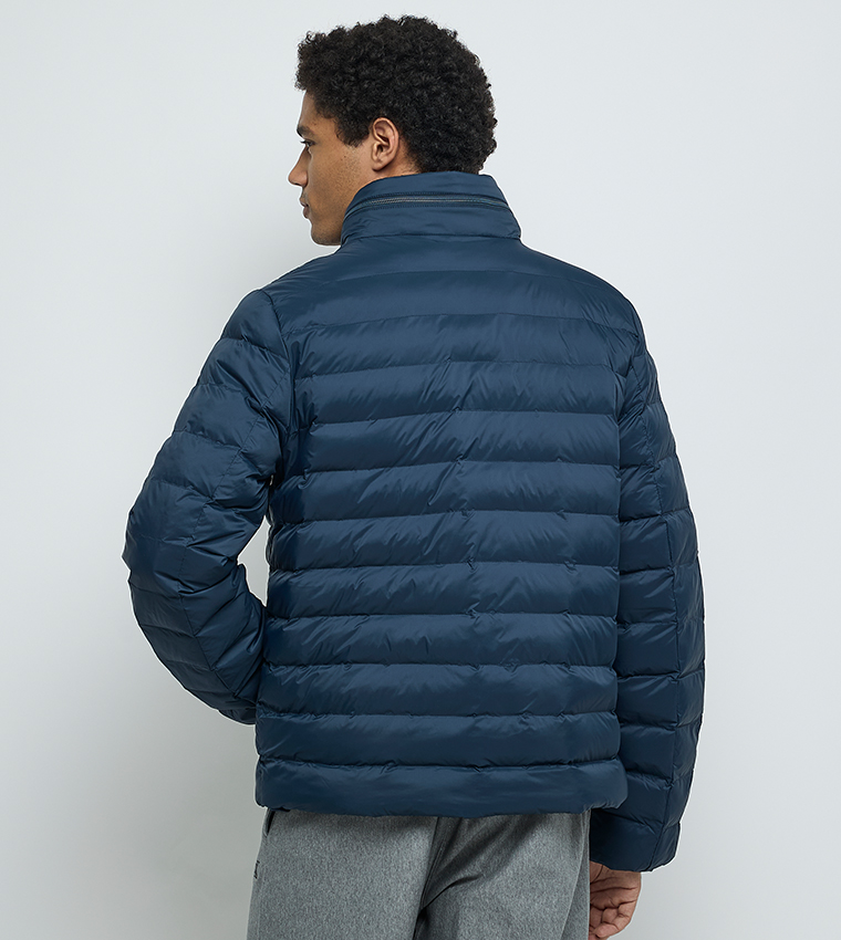 Solid Zip Puffer Jacket