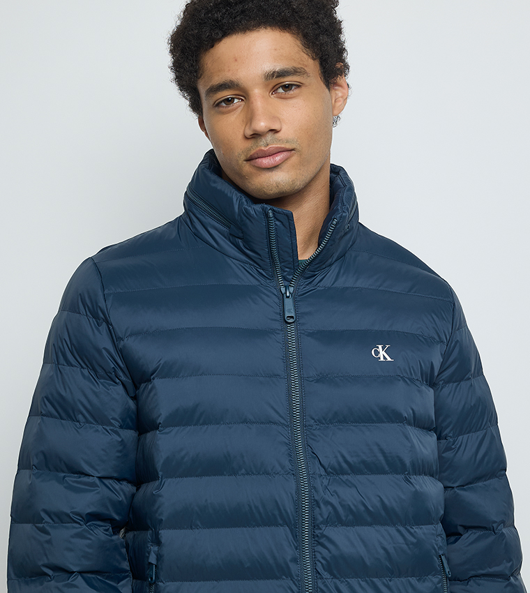 Solid Zip Puffer Jacket