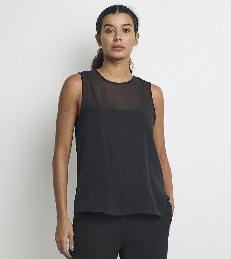 Sheer Sleeveless Top