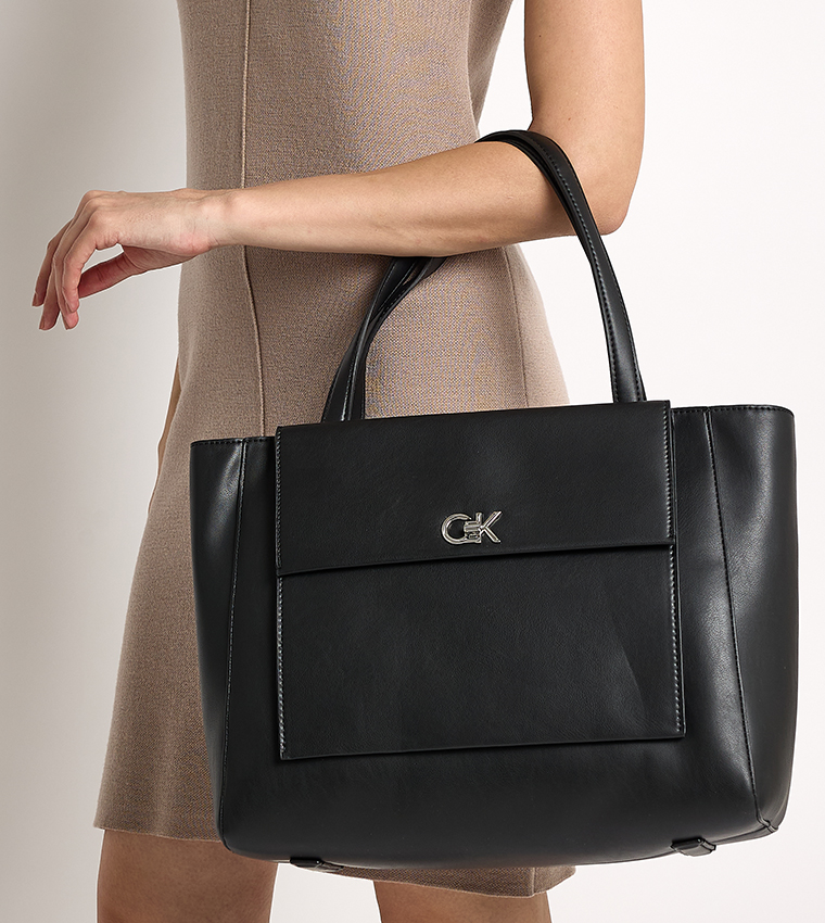 Textured Front-Pocket Shoulder Bag