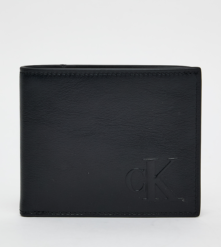 محفظة قابلة للطي مزدوجة بنقشة شعار