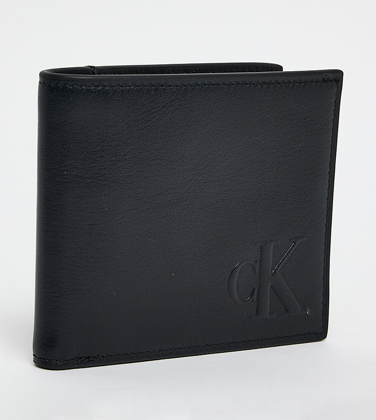 محفظة قابلة للطي مزدوجة بنقشة شعار