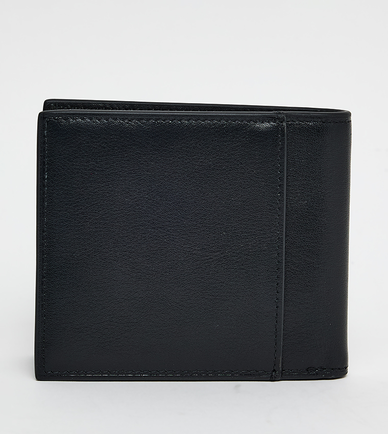 محفظة قابلة للطي مزدوجة بنقشة شعار