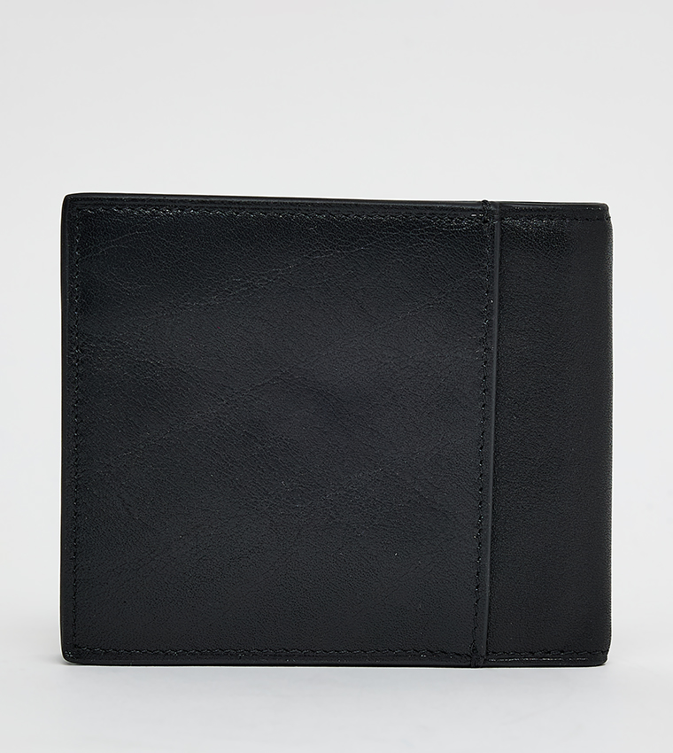 محفظة قابلة للطي مزدوجة بنقشة شعار