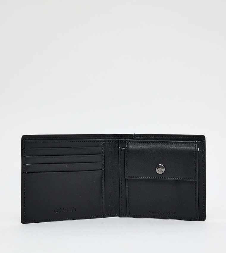 محفظة قابلة للطي مزدوجة بنقشة شعار