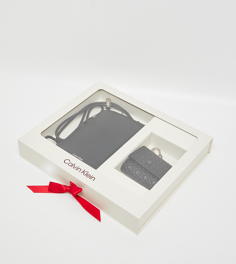 Logo Detail Phone Crossbody Bag with Airpod Pouch