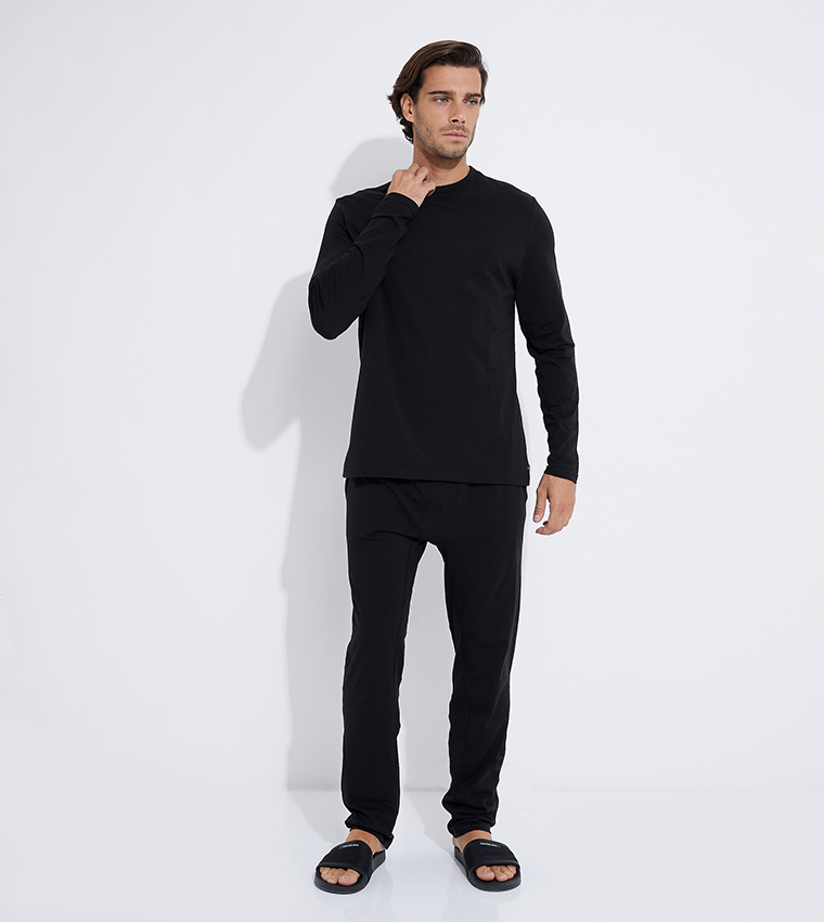 Solid Long Sleeves Pajama Set