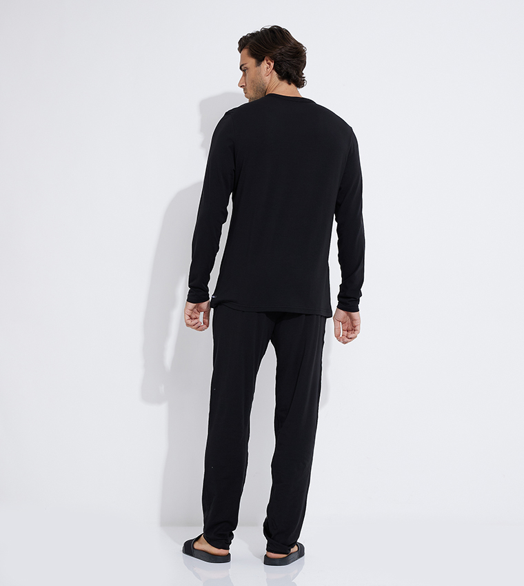 Solid Long Sleeves Pajama Set