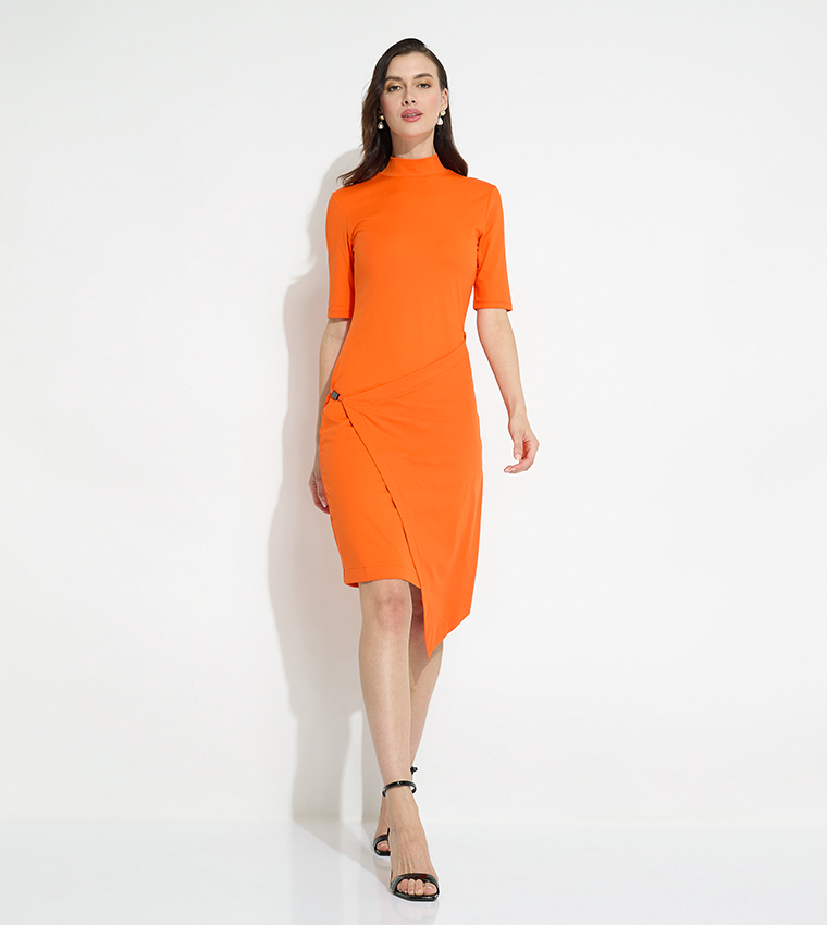 Stretch Jersey Asymmetric Dress