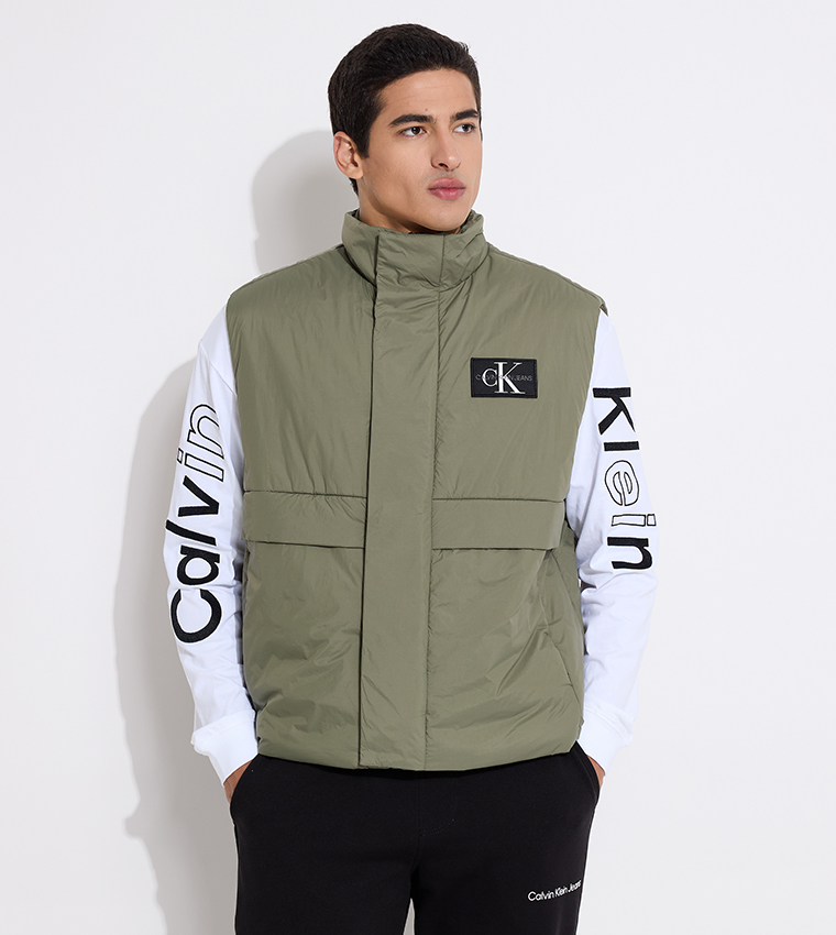 Logo Embroidered Transitional Vest Jacket