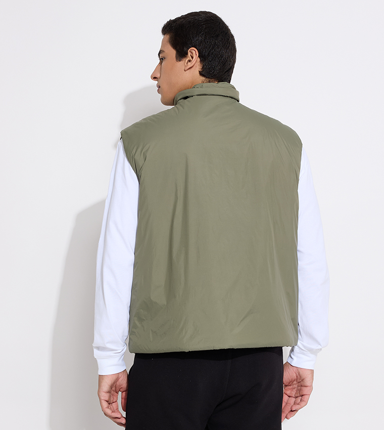 Logo Embroidered Transitional Vest Jacket