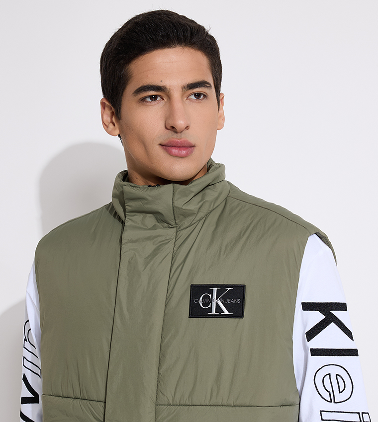 Logo Embroidered Transitional Vest Jacket
