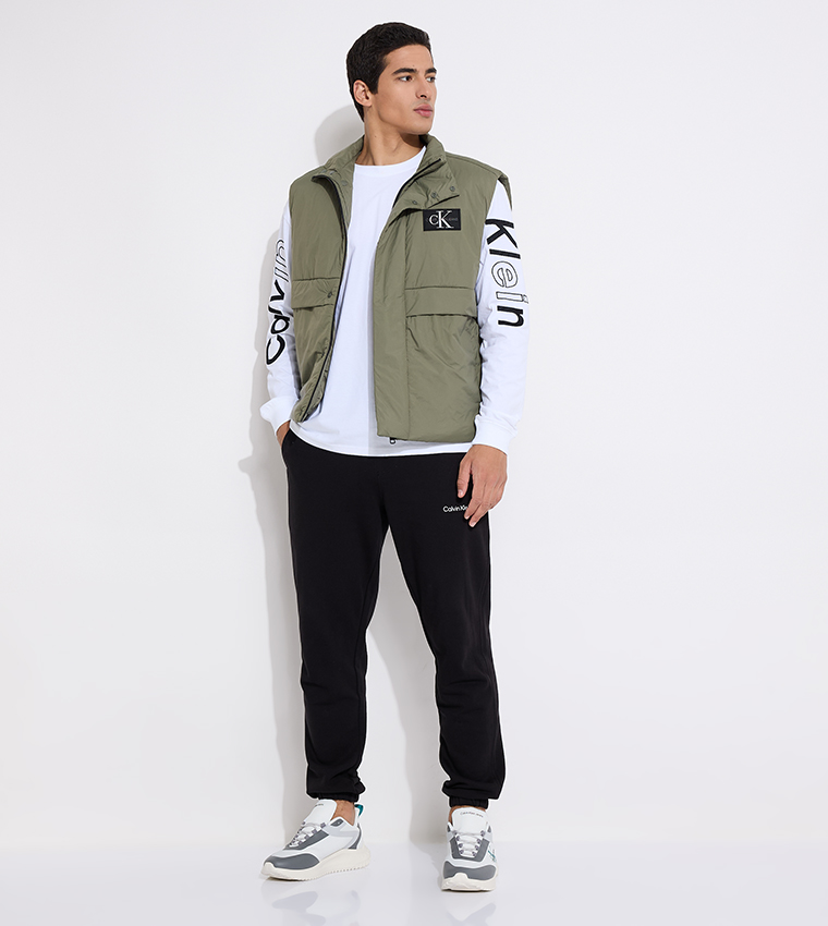 Logo Embroidered Transitional Vest Jacket