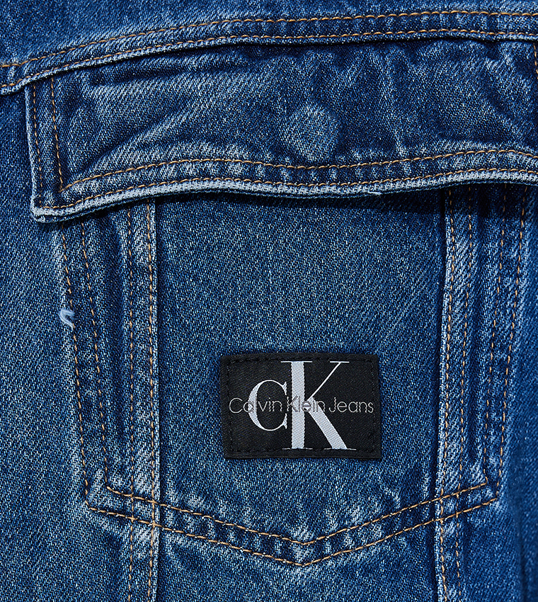Logo Badge Oversized Denim Jacket