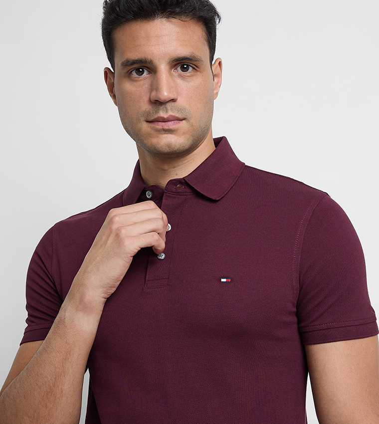 1985 Flag Detail Slim Fit Polo T-Shirt