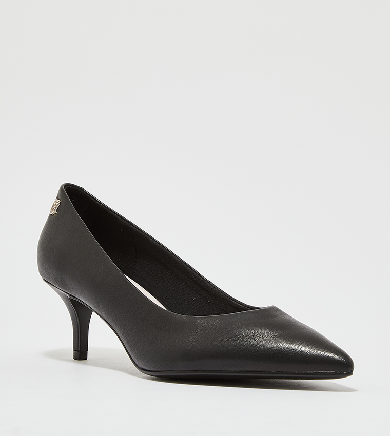 Solid Mid Heeled Pumps